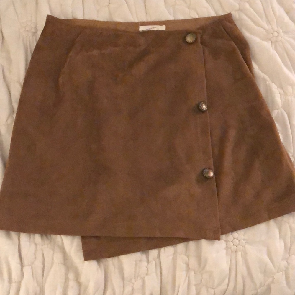 Suede short skirt